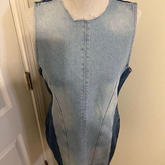 Zara Blue Denim Mini Dress - Picture 5 of 9